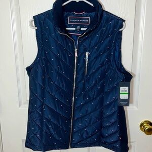 NWT Women’s Sz L Tommy Hilfiger blue flag vest jacket